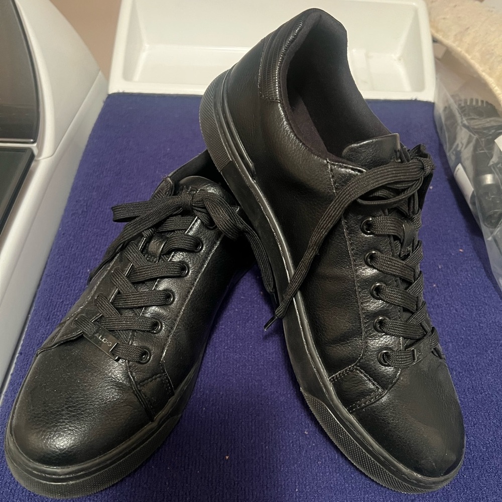 Black Leather Sneakers